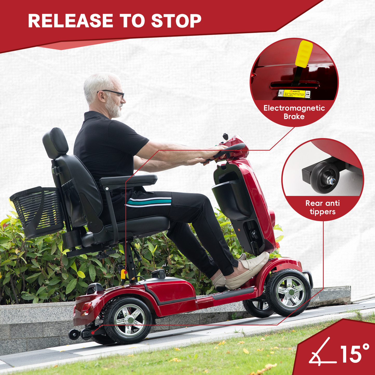 Heavy Duty Mobility Scooter for Adults & Seniors, 500W Motor, 16/26 Miles Long Range, 400 LBS Capacity, 10" All-Terrain Tires, Electric Scooter with Windshield & Suspension