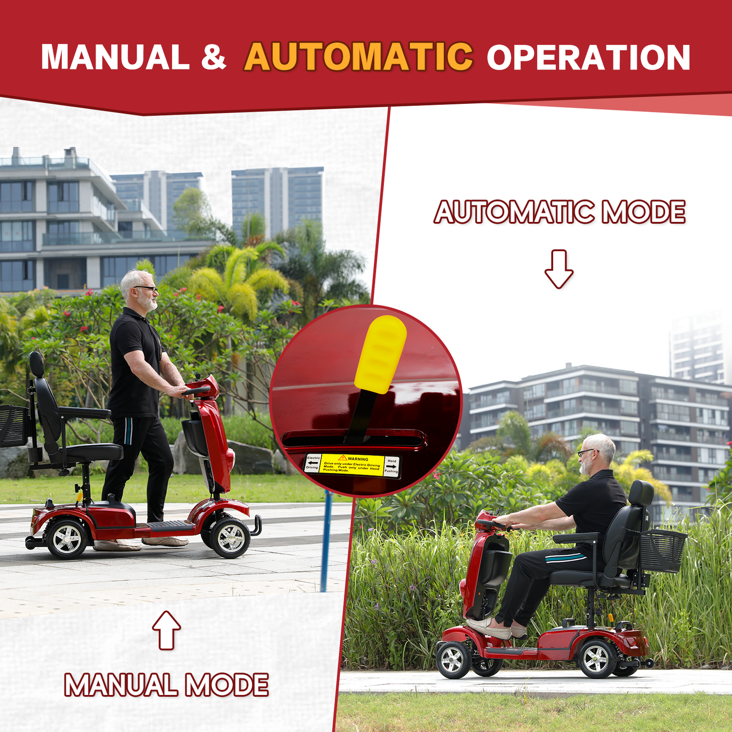 Heavy Duty Mobility Scooter for Adults & Seniors, 500W Motor, 16/26 Miles Long Range, 400 LBS Capacity, 10" All-Terrain Tires, Electric Scooter with Windshield & Suspension