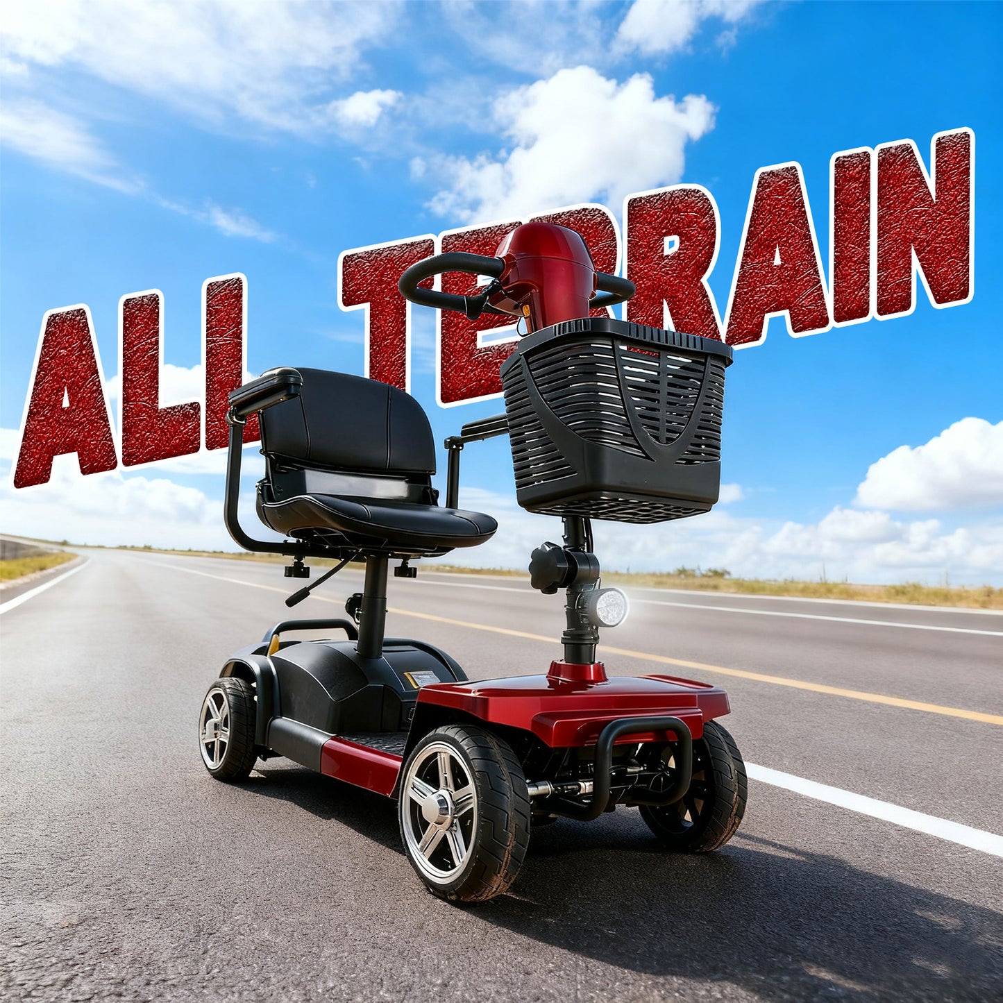 MobiCyc MS08s Mobility Scooters for Seniors & Adults 15Miles 4-Wheel Foldable Powered Electric Wheelchair Device w/360WH Battery, 300 lbs Capacity, with USB Port, Detachable Baskets, Compact