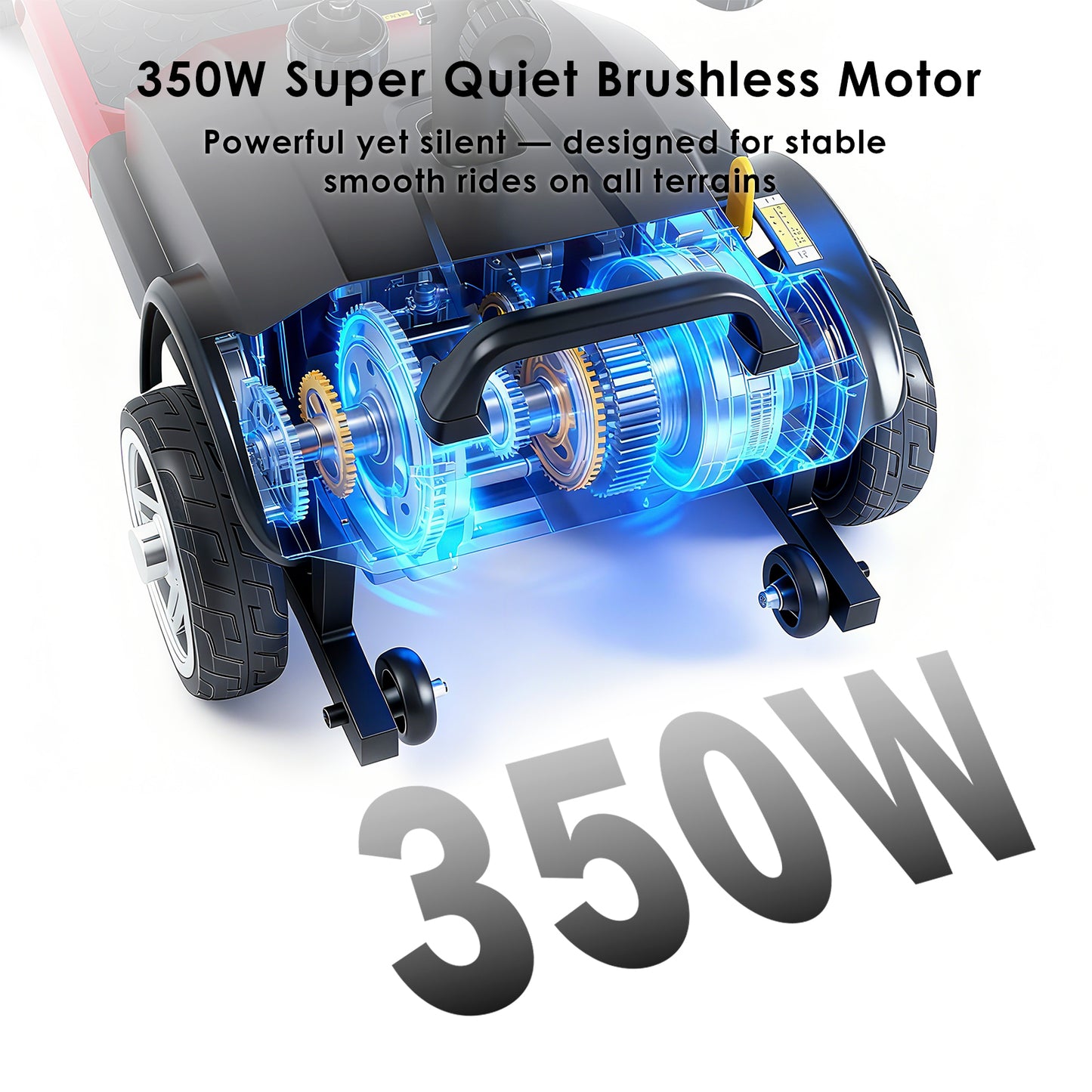 MobiCyc MS08s Mobility Scooters for Seniors & Adults 15Miles 4-Wheel Foldable Powered Electric Wheelchair Device w/360WH Battery, 300 lbs Capacity, with USB Port, Detachable Baskets, Compact