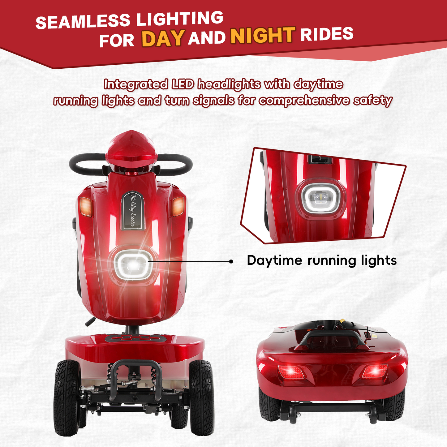 Heavy Duty Mobility Scooter for Adults & Seniors, 500W Motor, 16/26 Miles Long Range, 400 LBS Capacity, 10" All-Terrain Tires, Electric Scooter with Windshield & Suspension