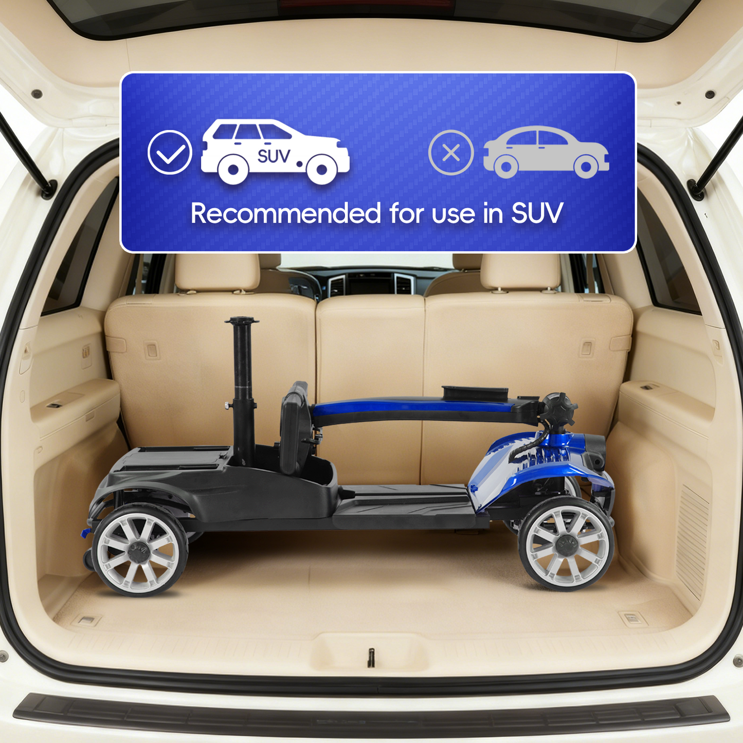 4-Wheel Mobility Scooter for Adults/Seniors, 15 Miles Range, 350W Motor, 360WH Battery, 330LBS Capacity, Rotating Seat, Cup Holder, Compact & Portable for Elderly