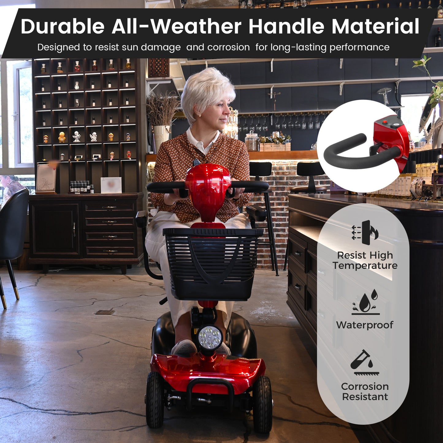 4 Wheel Mobility Scooter for Seniors&Adults - Up to 30 Miles Range,Foldable Powered Electric Wheelchair Device w/600WH Battery,Only 58 lb Weight, Dual Basket, 300 lb Capacity, Compact