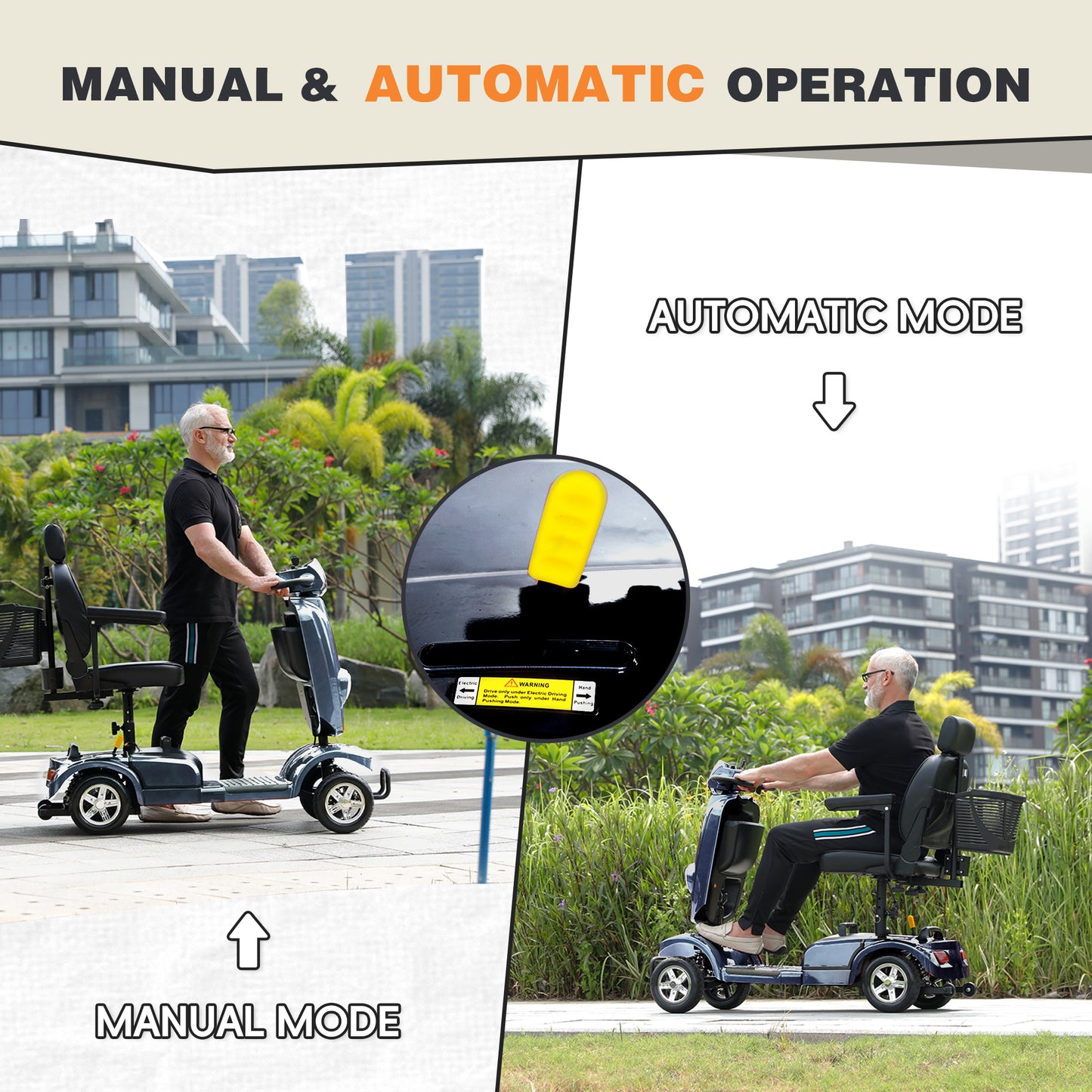 Heavy Duty Mobility Scooter for Adults & Seniors, 500W Motor, 20/30 Miles Long Range, 450 LBS Capacity, Removable Lithium Battery, 10" All-Terrain Tires, with Windshield & Suspension