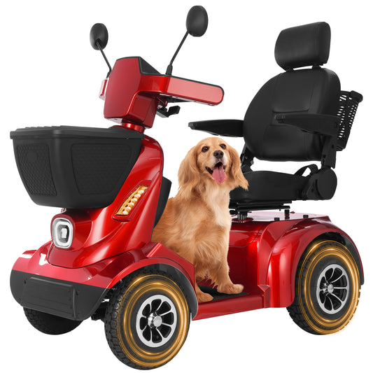 MS09 MAX All Terrain Mobility Scooter for Adults & Seniors 1000W Electric Powered Wheelchair with 32 Mile Range, 500LBS Load Capacity, Off-Road Suspension