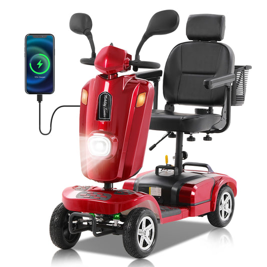 Heavy Duty Mobility Scooter for Adults & Seniors, 500W Motor, 16/26 Miles Long Range, 400 LBS Capacity, 10" All-Terrain Tires, Electric Scooter with Windshield & Suspension